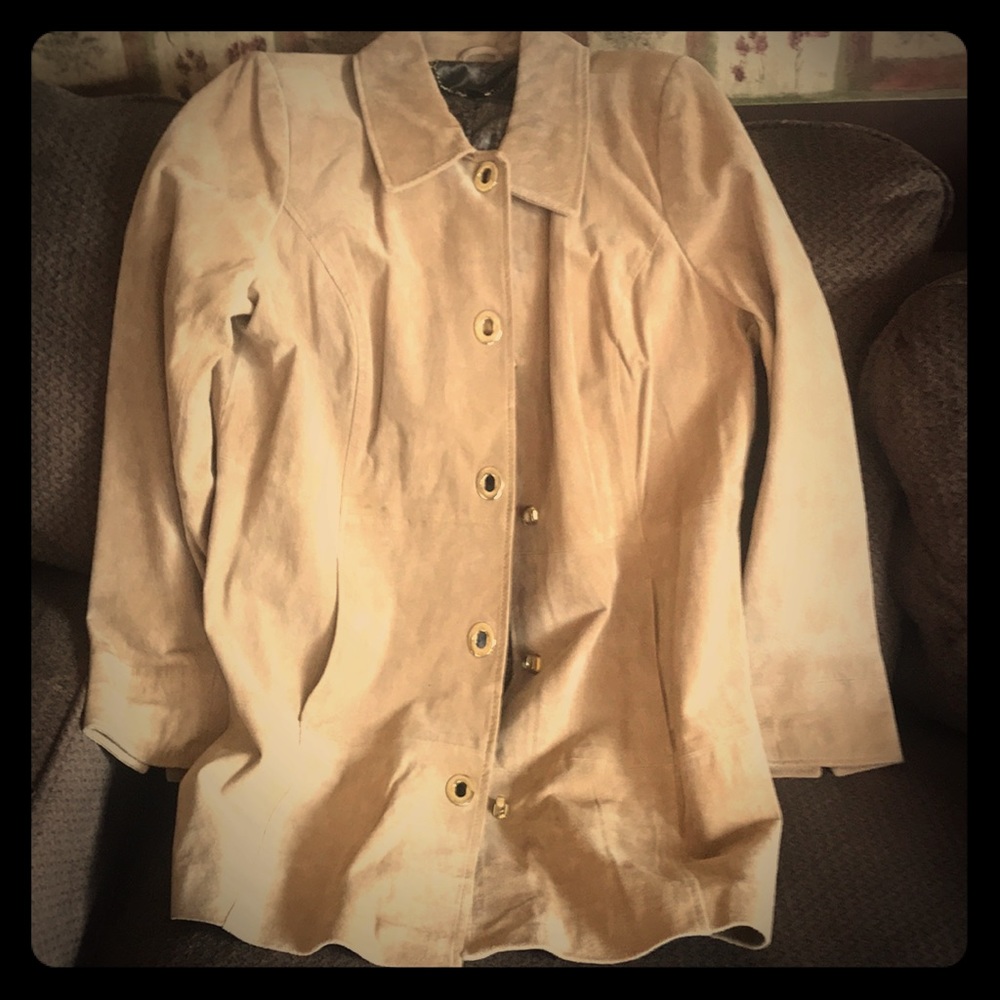Dennis Basso Washable Suede Jacket - Lg